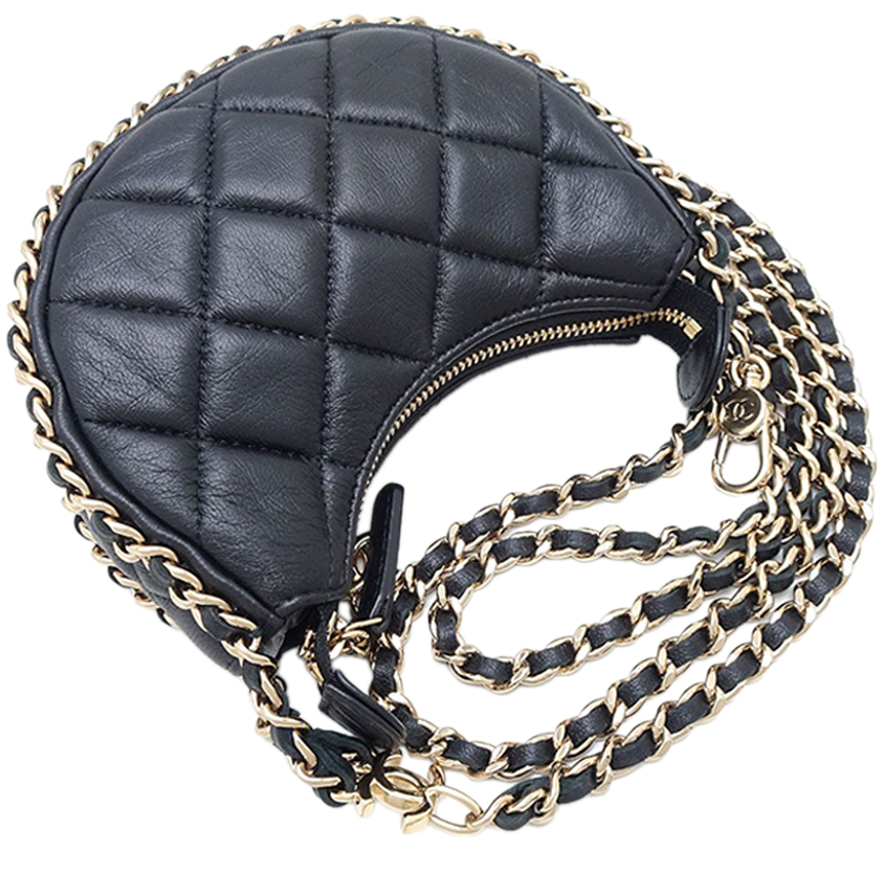 Pre-Loved Chanel Mini Quilted Lambskin Chain Around Hook Hobo - Picture 4 of 12